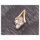 Tear Drop Diamond Pendant in 14k Gold