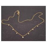 Adjustable Diamond Dangle Necklace in Yellow Gold