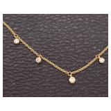 Adjustable Diamond Dangle Necklace in Yellow Gold