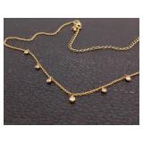 Adjustable Diamond Dangle Necklace in Yellow Gold