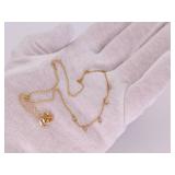 Adjustable Diamond Dangle Necklace in Yellow Gold