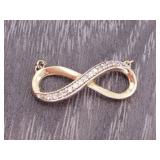 Horizontal Infinity Diamond Pendant in Yellow Gold