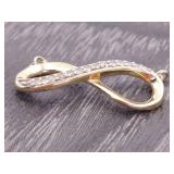 Horizontal Infinity Diamond Pendant in Yellow Gold