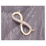 Horizontal Infinity Diamond Pendant in Yellow Gold