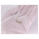 Horizontal Infinity Diamond Pendant in Yellow Gold