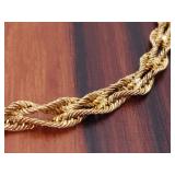 Wishbone Twisted Weave Link Bracelet in Yellow Gold