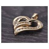 *Weaved Heart Pendant With Diamonds in Yellow Gold