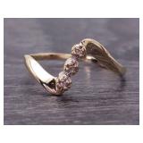 Free Form Diamond Ring in Yellow Gold