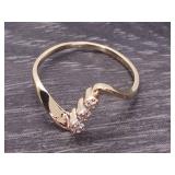 Free Form Diamond Ring in Yellow Gold