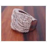 2.5 Carat Diamond Triple Weave Silver Ring
