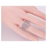 2.5 Carat Diamond Triple Weave Silver Ring