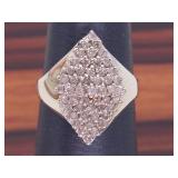 1.12 Carat Diamond Cluster Statement Ring in Yellow Gold