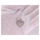 1.0 Carat Double Row Silver Heart Pendant