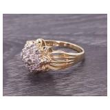 .46 Carat Diamond Cluster Estate Ring in Yellow Gold