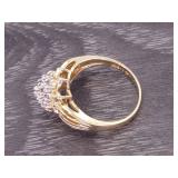 .46 Carat Diamond Cluster Estate Ring in Yellow Gold