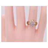 .46 Carat Diamond Cluster Estate Ring in Yellow Gold
