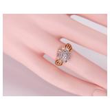 .46 Carat Diamond Cluster Estate Ring in Yellow Gold