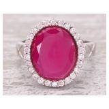 Large Ruby Halo Estate Statement Ring