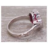 Large Ruby Halo Estate Statement Ring