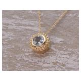 Beautiful Gemstone Estate Necklace in 10k Yellow Gold