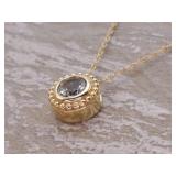 Beautiful Gemstone Estate Necklace in 10k Yellow Gold