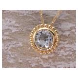 Beautiful Gemstone Estate Necklace in 10k Yellow Gold