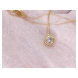 Beautiful Gemstone Estate Necklace in 10k Yellow Gold