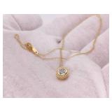 Beautiful Gemstone Estate Necklace in 10k Yellow Gold