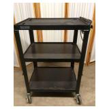 Luxor 3-Shelf Black Utility Cart