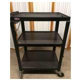 Luxor 3-Shelf Black Utility Cart