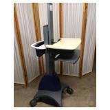 WOW MSRP $4000 Ergotron StyleView Industrial Grade Mobile Laptop Or Stand Up/Sit Computer Workstation Height Adjustable Platform Medical COW Cart - Electronics Not Included! #2 No Key!