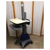 WOW MSRP $4000 Ergotron StyleView Industrial Grade Mobile Laptop Or Stand Up/Sit Computer Workstation Height Adjustable Platform Medical COW Cart - Electronics Not Included! #2 No Key!
