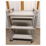 3-Shelf Utility Cart with Drawer and Side Handles
