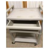 3-Shelf Utility Cart with Drawer and Side Handles