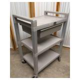 3-Shelf Utility Cart with Drawer and Side Handles