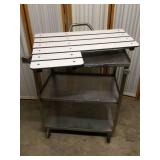 Bathtub Table On # Shelf Stainless Steel Cart - Top Shelf Bent On Cart