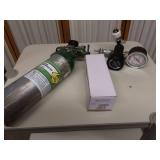 Boehringer Oxygen Gauge Pressure Regulator, New In Box Roscoe Oxygen Gauge Regulator & Oxygen Tank