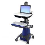 WOW MSRP $4000 Ergotron StyleView Industrial Grade Mobile Laptop Or Stand Up/Sit Computer Workstation Height Adjustable Platform Medical COW Cart - Electronics Not Included! No Key!