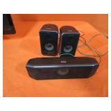 Acer 23" Screen, RCA Surround Speakers, Sonos Speakers