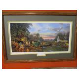 Mirror, Fabric Wall Hanging, Dave Barnhouse Picture "Once In A Lifetime"