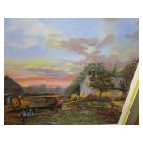 Mirror, Fabric Wall Hanging, Dave Barnhouse Picture "Once In A Lifetime"