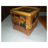 Wood Carving pieces, MN Cribbage board.