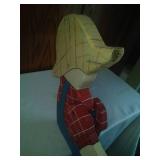 Vintage Wood Sitting farmer boy.