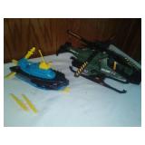 GI Joe Submarine & Helicopter, with weapons and bombs.