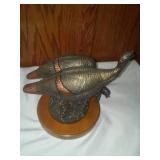 2 Wild Turkeys Statue Double Take By Big Sky Carvers