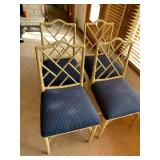 4 Century Chair Company Bamboo Like Padded Chairs