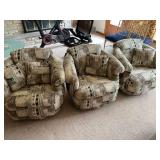 3 Matching Contemporary Swivel Rockers with Matching Pillows