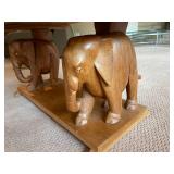 Coffee Table With Hand Carved Elephant Legs