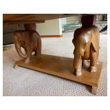Coffee Table With Hand Carved Elephant Legs