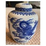 Vintage Dragon Themed Lidded Urn